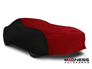 Volkswagen ID. Buzz Custom Fit Vehicle Cover - Satin Stretch - Red w/ Black Sides + Rear Passenger Charger Port Flap